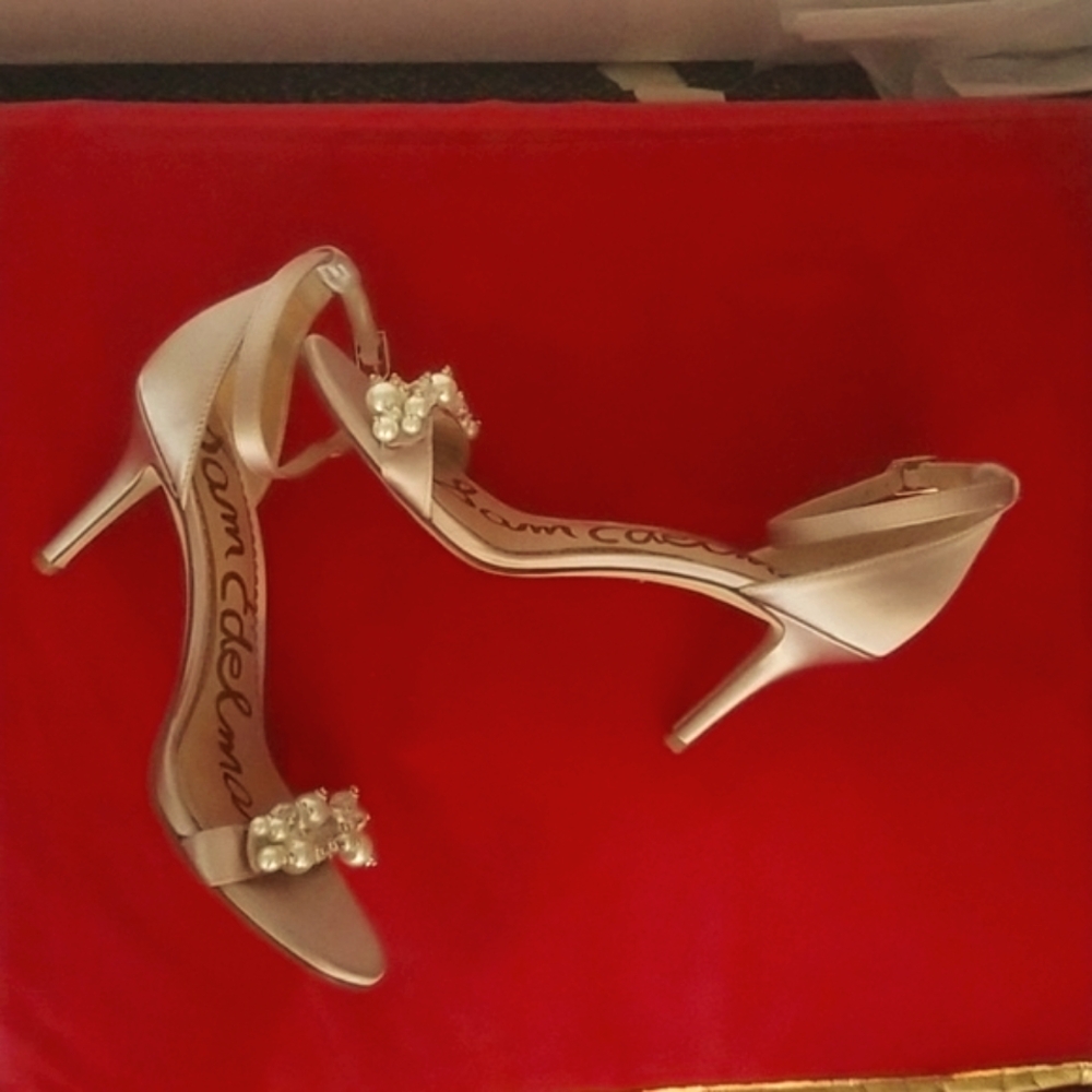 ❤❤️ Sam Edelman Dressy Heel Front Strap w-Pearl Bead - Blush Pink - Picture 2 of 9